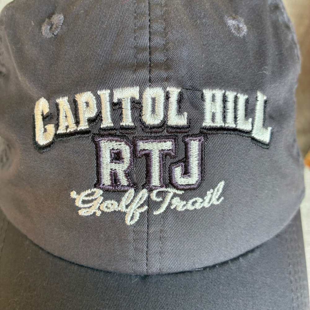 Vintage Ahead Capitol Hill Hat Cap RTJ Golf Trail Black Lightweight Strapback